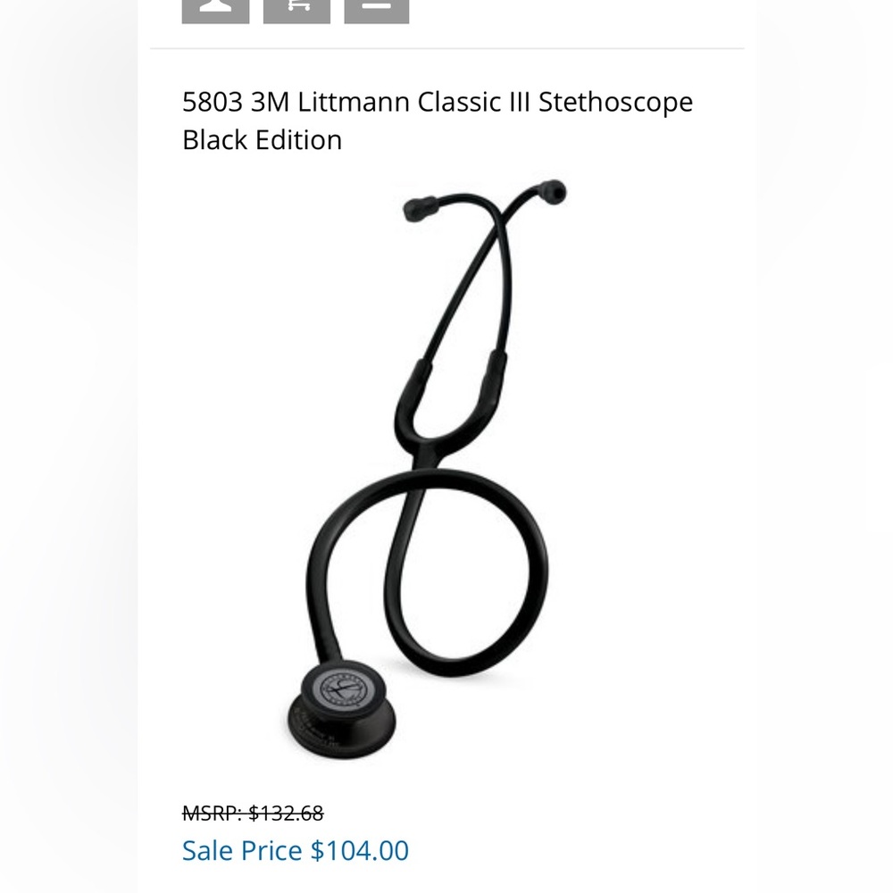 3M Littmann Classic III Stethoscope Black Edition